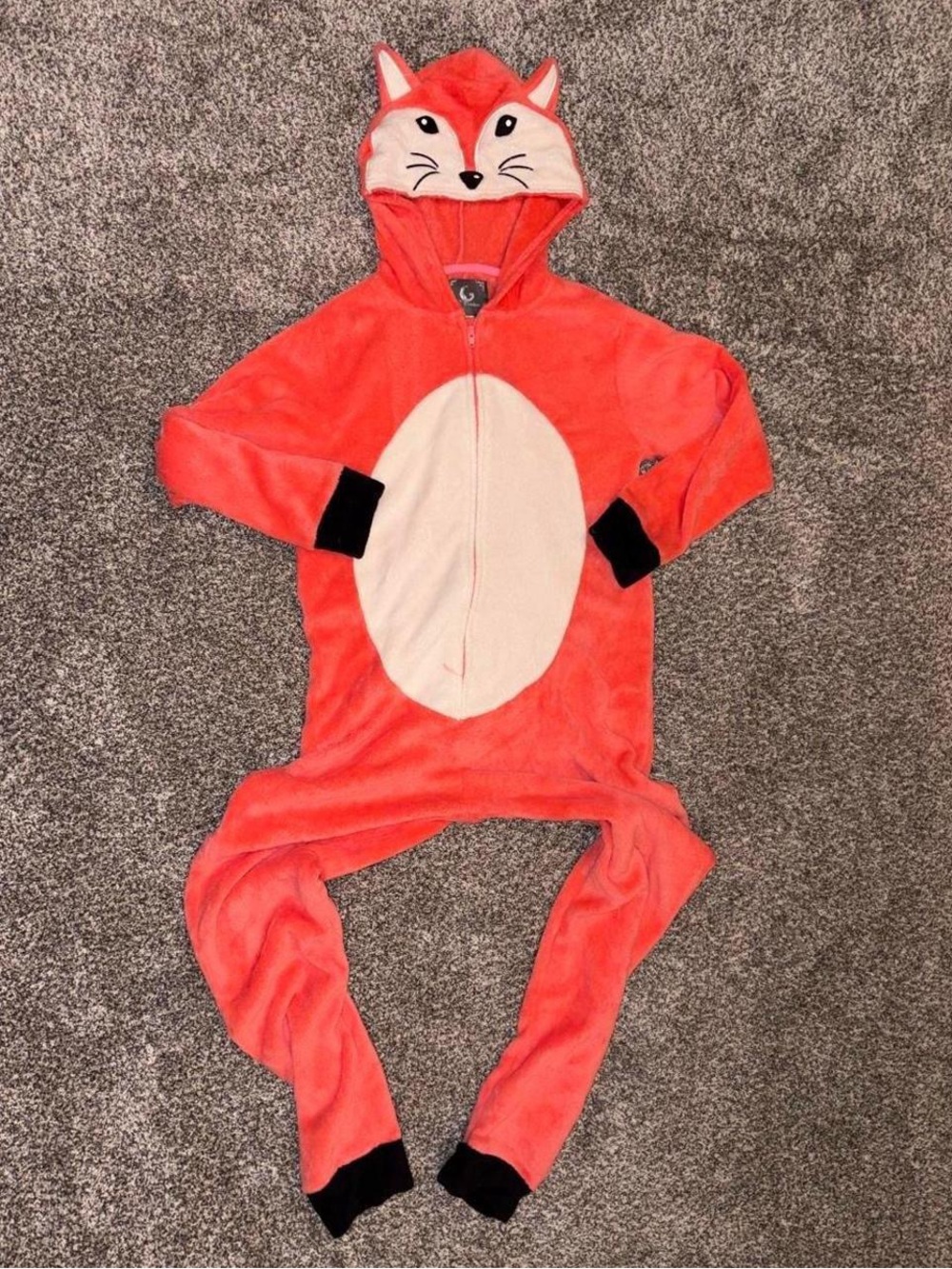 fox zip up onesie with hood